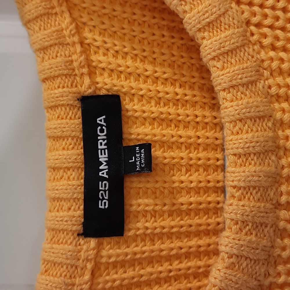 Sweet orange knit tank. 525 America. Size L - Picture 3 of 3
